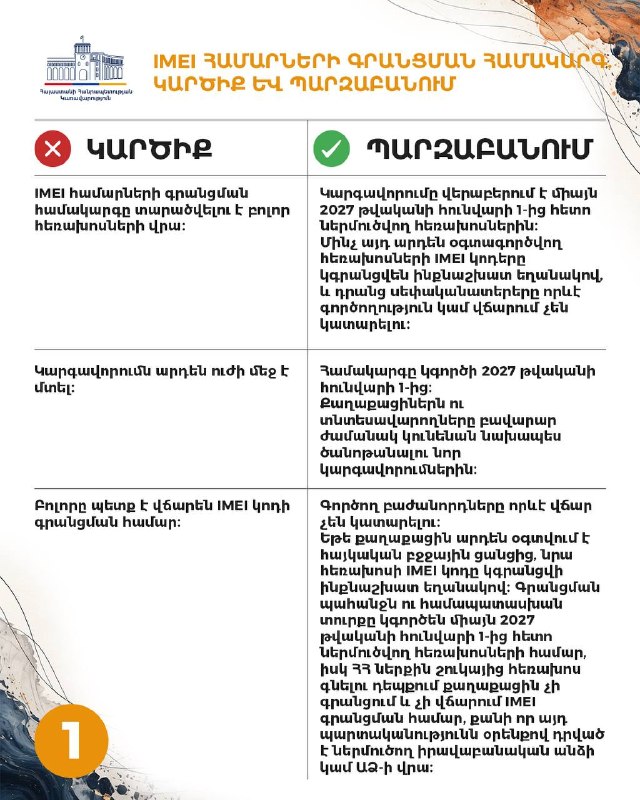 Правительство Армении разъясняет цели системы регистрации IMEI-номеров: дебаты и опасения граждан