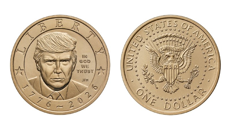 Минфин США анонсировал золотую монету с Трампом к 250-летию независимости